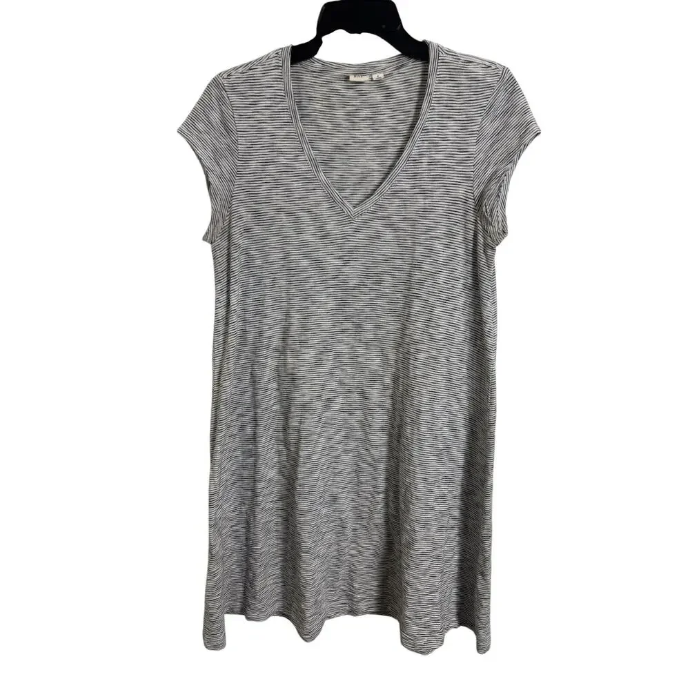 Gap Navy White Striped V-Neck T-Shirt Dress M Nautical Beach Vacation Coastal